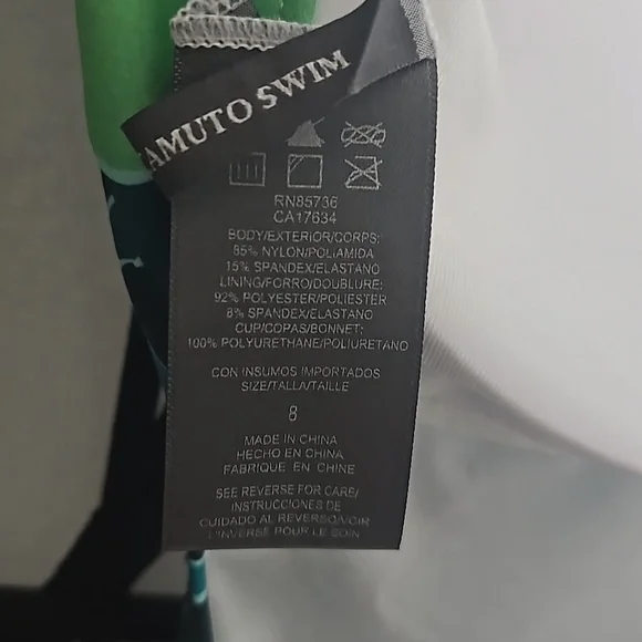 Vince Camuto Floral Long Sleeve Open Back Swimsuit Size 8 NWT - Picture 10 of 11